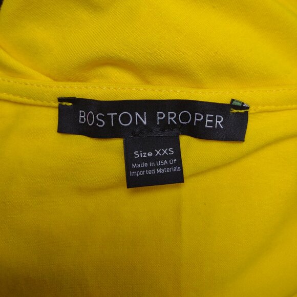 NWT Boston Proper yellow twisted V-Neck casual long sleeve blouse ladies XXS - Picture 7 of 8